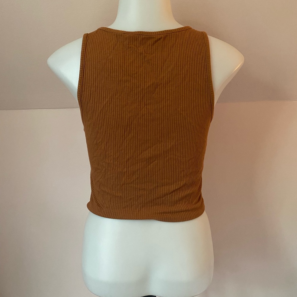 PacSun Brown Fitted Ribbed Tank Top - Picture 2 of 3